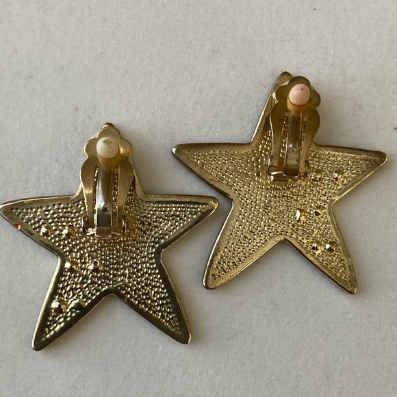 Patriotic Star Earrings - Clip Ons - Picture 4 of 5